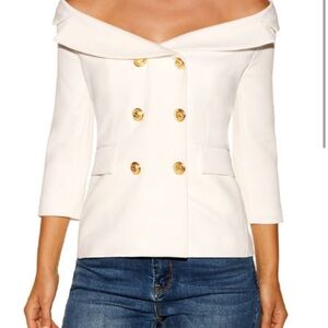 Alexia Admor Off-Shoulder White Blazer